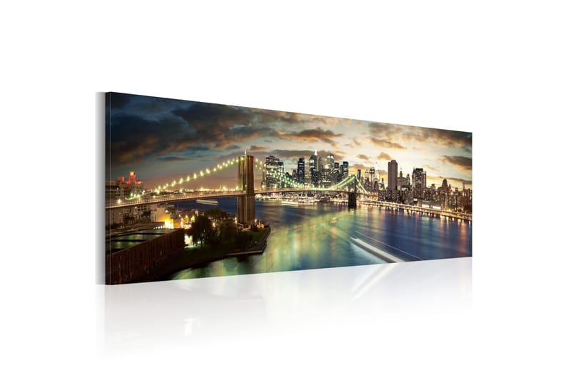 Tavla The East River At Night 120x40 - Artgeist sp. z o. o. - Inredning & dekor - Tavlor & konst - Canvastavla