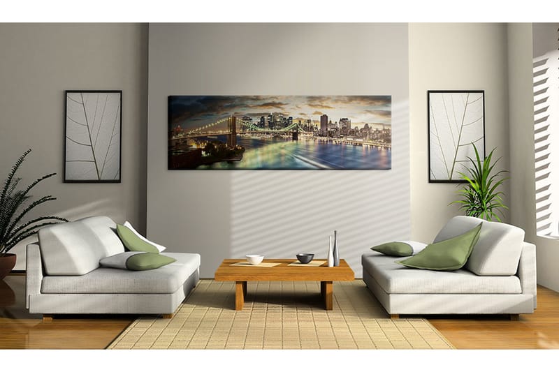 Tavla The East River At Night 120X40 Flerfärgad Städer - Artgeist sp. z o. o. - Inredning & dekor - Tavlor & konst - Canvastavla