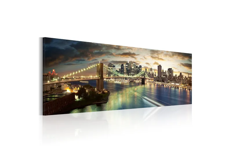 Tavla The East River At Night 135x45 cm - Inredning & dekor - Tavlor & konst - Canvastavla
