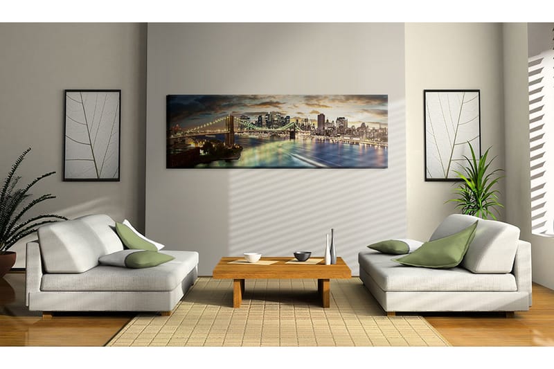 Tavla The East River At Night 135x45 cm - Inredning & dekor - Tavlor & konst - Canvastavla