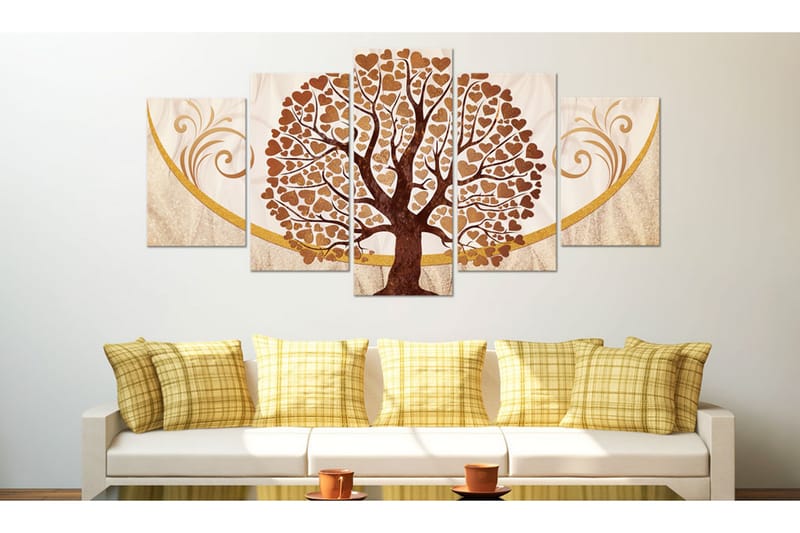 Tavla The Golden Tree Of Love 100X50 Beige|Brun - Artgeist sp. z o. o. - Inredning & dekor - Tavlor & konst - Canvastavla