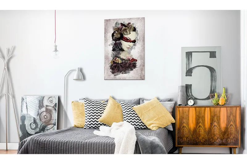 Tavla The Mysterious Lady 60X90 Flerfärgad|Grå - Artgeist sp. z o. o. - Inredning & dekor - Tavlor & konst - Canvastavla