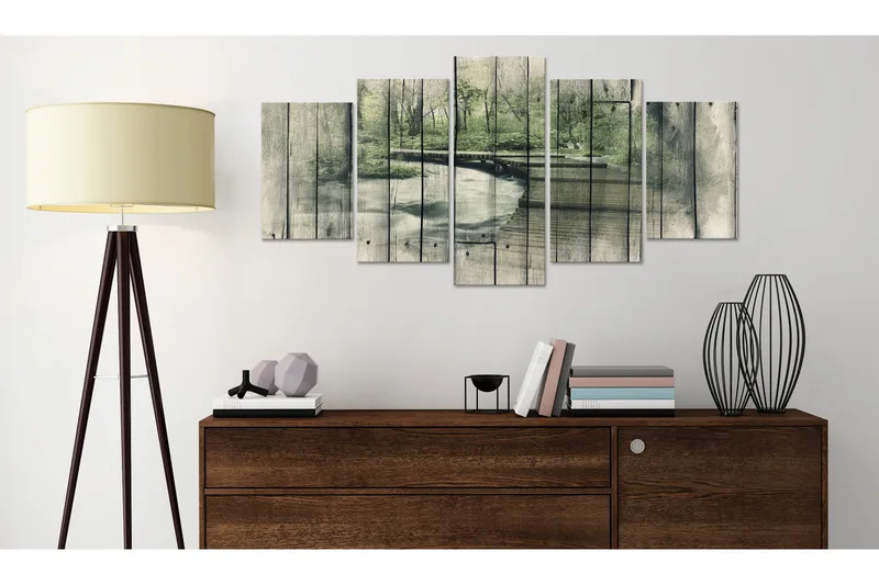 Tavla The River Of Secrets 200X100 Grön|Grå|Beige - Artgeist sp. z o. o. - Inredning & dekor - Tavlor & konst - Canvastavla