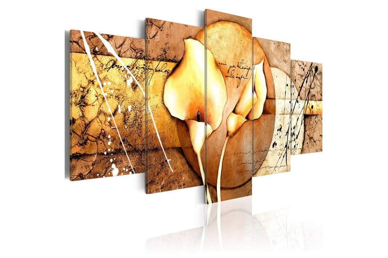Tavla The Secret Of Calla Lily Gold 100x50, Artgeist sp. z o. o.