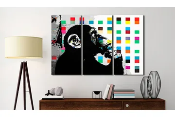 Tavla The Thinker Monkey By Banksy 120x80 - Artgeist sp. z o. o. - Inredning & dekor - Tavlor & konst - Canvastavla