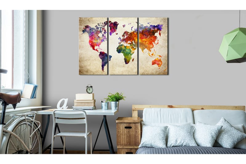 Tavla The World's Map In Watercolor 120x80 - Artgeist sp. z o. o. - Inredning & dekor - Tavlor & konst - Canvastavla