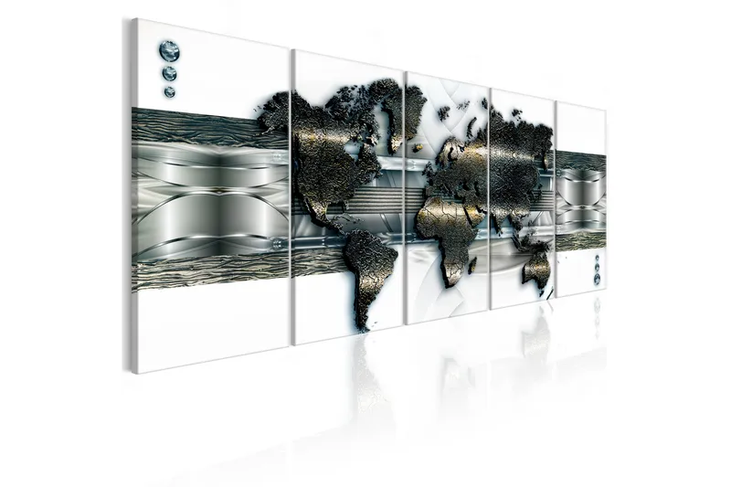 Artgeist sp. z o. o. Tavla Three-Dimensional Map 200X80 Vit|Flerfärgad|Svart