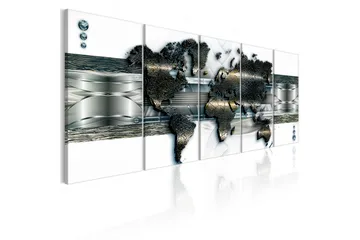 Tavla Three-Dimensional Map 225X90 Vit|Flerfärgad|Grå