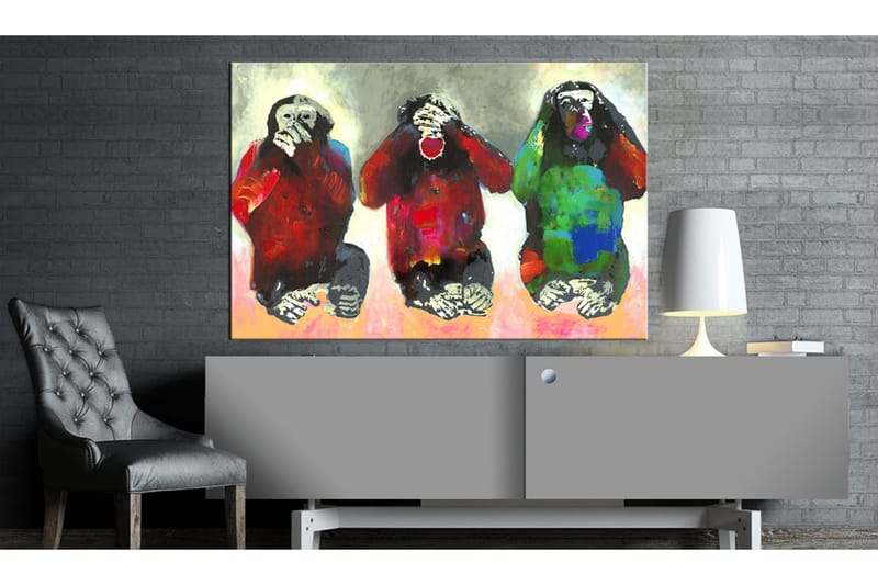 Tavla Three Wise Monkeys 90x60, Artgeist sp. z o. o.