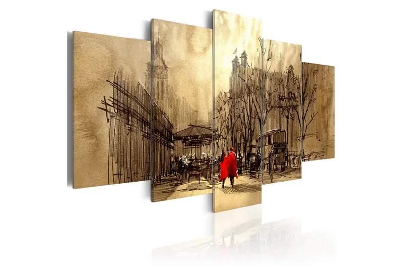 Tavla Time Travels 200X100 Brun|Beige - Artgeist sp. z o. o. - Inredning & dekor - Tavlor & konst - Canvastavla