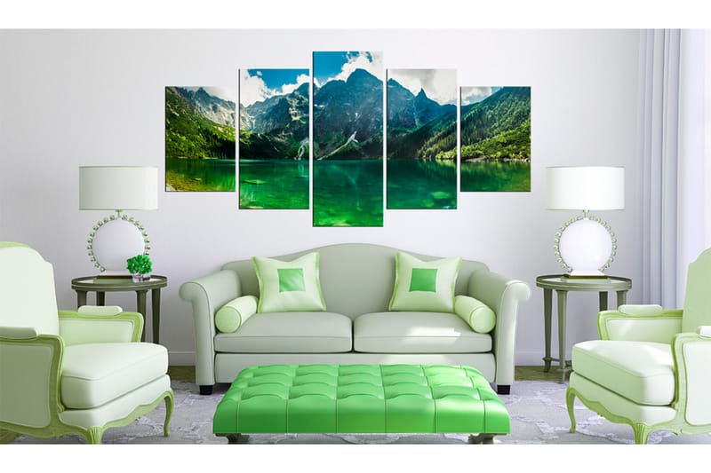 Tavla Tranquility In The Mountains 200X100 Grön|Flerfärgad - Artgeist sp. z o. o. - Inredning & dekor - Tavlor & konst - Canvastavla