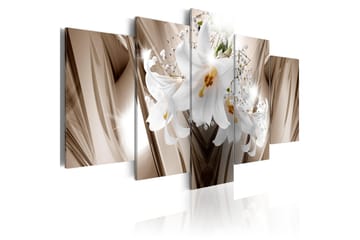 Tavla Trapped Lily 100X50 Beige|Vit