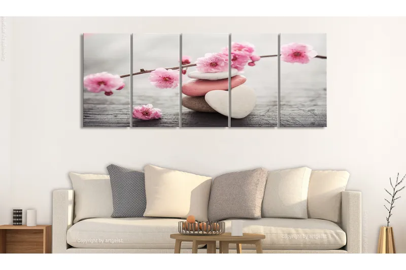 Tavla Tricoloured Pebbles 200x80 - Artgeist sp. z o. o. - Inredning & dekor - Tavlor & konst - Canvastavla