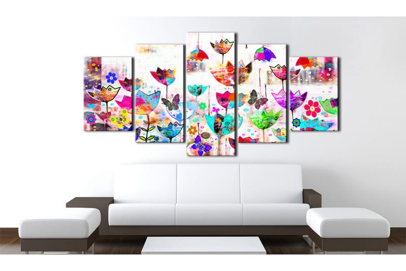 Tavla Tulips In The Rain 200x100 - Artgeist sp. z o. o. - Inredning & dekor - Tavlor & konst - Canvastavla