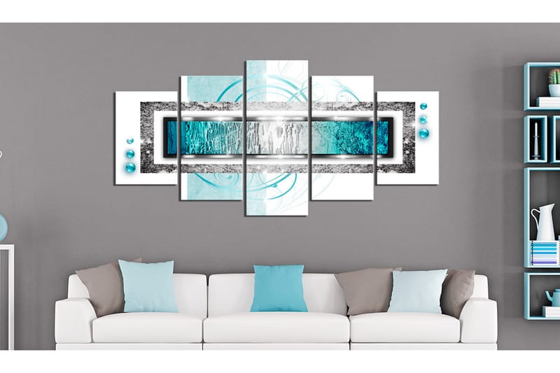 Tavla Turquoise Blizzard 100X50 Flerfärgad|Vit - Artgeist sp. z o. o. - Inredning & dekor - Tavlor & konst - Canvastavla