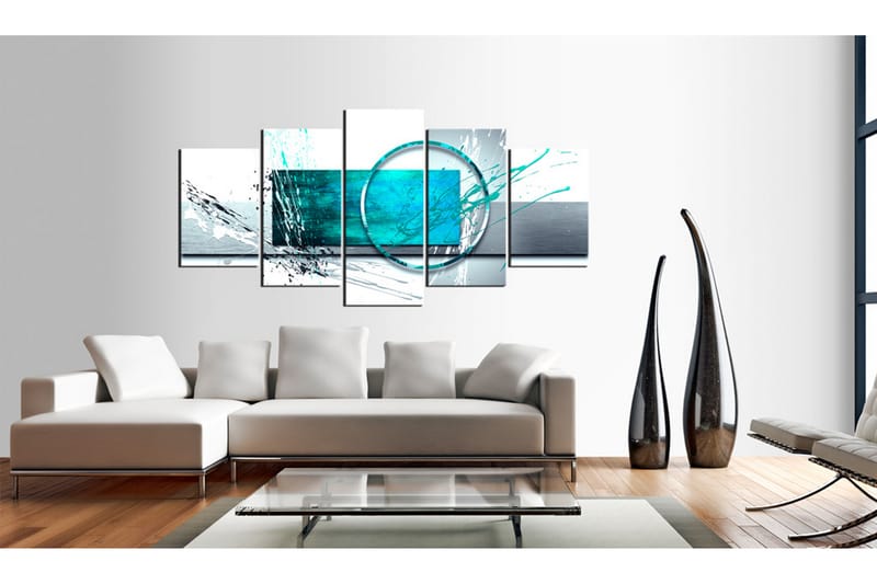 Tavla Turquoise Expression 100X50 Blå|Grå - Artgeist sp. z o. o. - Inredning & dekor - Tavlor & konst - Canvastavla