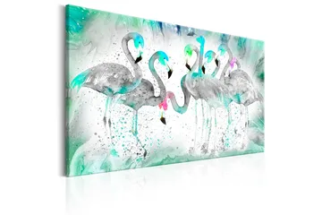 Tavla Turquoise Flamingoes 120x80 - Artgeist sp. z o. o. - Inredning & dekor - Tavlor & konst - Canvastavla