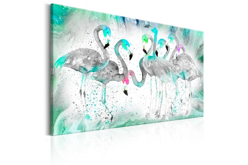 TAVLA Turquoise Flamingoes 120x80 - Artgeist sp. z o. o. - Inredning & dekor - Tavlor & konst - Canvastavla