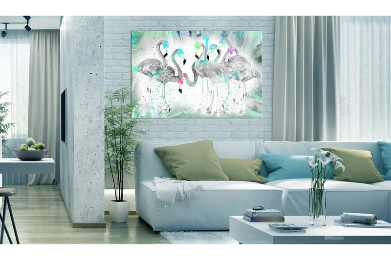 TAVLA Turquoise Flamingoes 120x80, Artgeist sp. z o. o.
