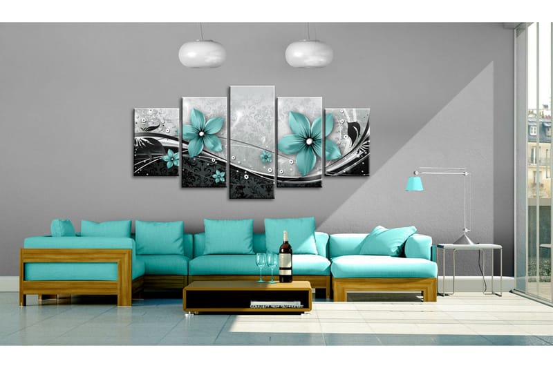 Tavla Turquoise Flower Of Night 100x50 - Artgeist sp. z o. o. - Inredning & dekor - Tavlor & konst - Canvastavla