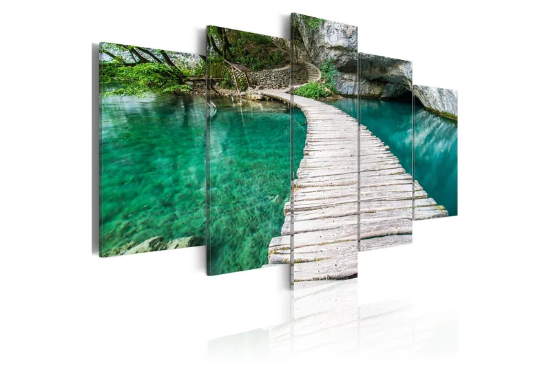 Tavla Turquoise Lake 100x50 - Artgeist sp. z o. o. - Inredning & dekor - Tavlor & konst - Canvastavla