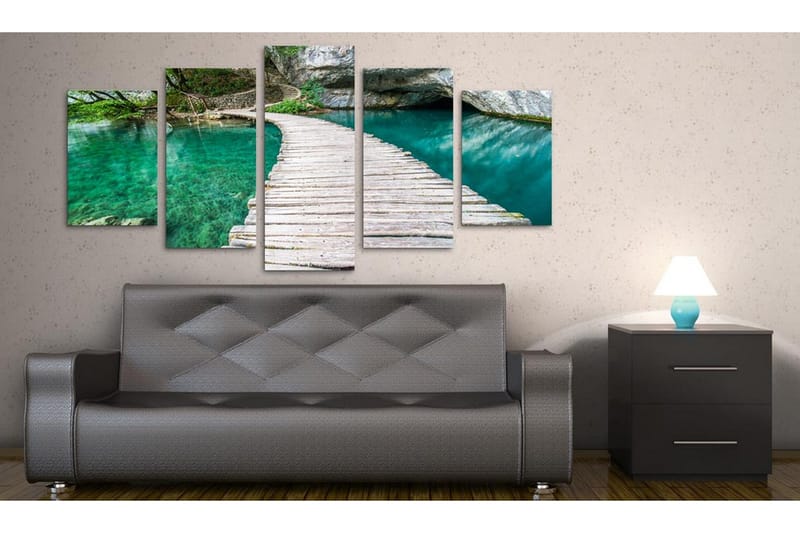 Tavla Turquoise Lake 200x100 - Artgeist sp. z o. o. - Inredning & dekor - Tavlor & konst - Canvastavla