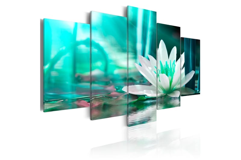 Tavla Turquoise Lotus 200X100 Grön|Flerfärgad - Artgeist sp. z o. o. - Inredning & dekor - Tavlor & konst - Canvastavla