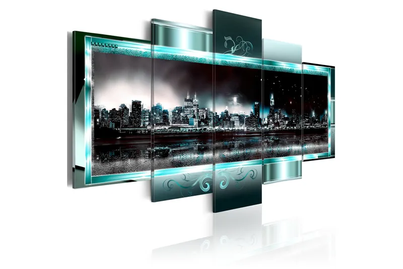 Tavla Turquoise New York Starry Night 100x50, Artgeist sp. z o. o.
