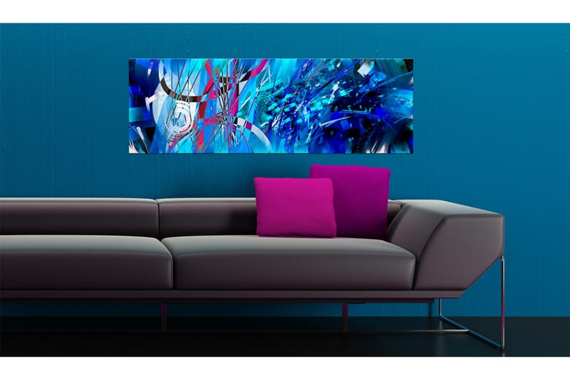 Tavla Turquoise Regn 120X40 Blå Blå - Artgeist sp. z o. o. - Inredning & dekor - Tavlor & konst - Canvastavla