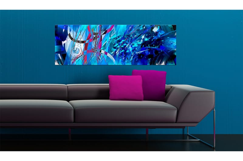 Tavla Turquoise Regn 135x45 cm - Inredning & dekor - Tavlor & konst - Canvastavla