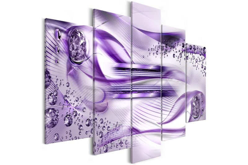 Tavla Underwater Harp 5 Parts Wide Violet 100x50, Artgeist sp. z o. o.