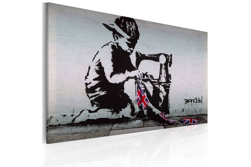 Tavla Union Jack Kid Banksy 60x40 - Artgeist sp. z o. o. - Inredning & dekor - Tavlor & konst - Canvastavla