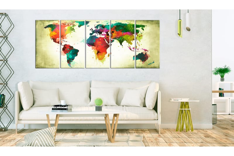 TAVLA Unusual World Map 200x80 - Artgeist sp. z o. o. - Inredning & dekor - Tavlor & konst - Canvastavla