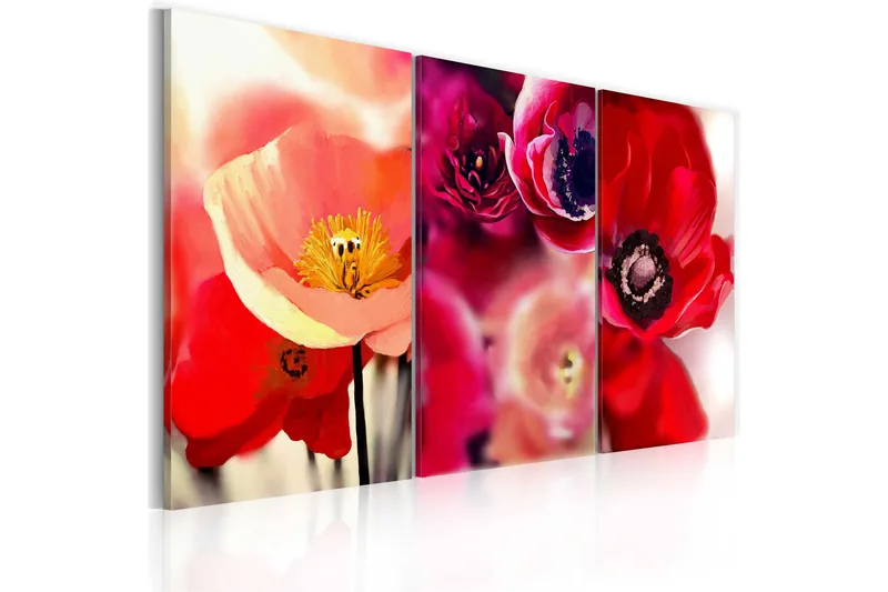 TAVLA Vallmo tre perspektiv 90x60 - Artgeist sp. z o. o. - Inredning & dekor - Tavlor & konst - Canvastavla