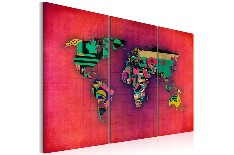 Artgeist sp. z o. o. TAVLA Världen är min Triptych 90x60