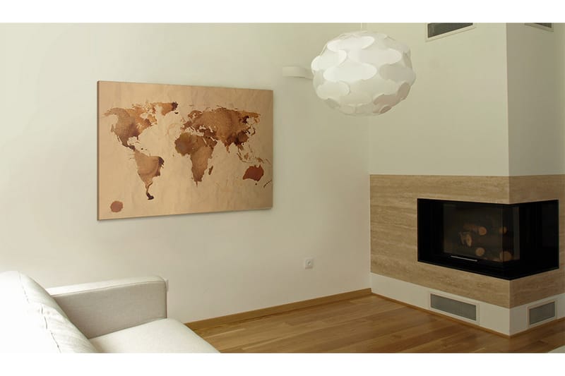 Tavla Världen målad med kaffe 120x80 - Artgeist sp. z o. o. - Inredning & dekor - Tavlor & konst - Canvastavla