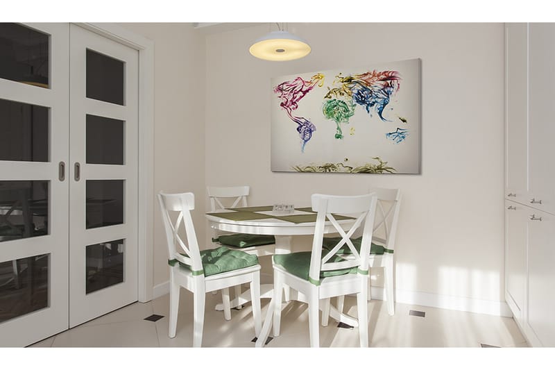 Tavla Världskartan Färgad Rök Spår 60X40 Flerfärgad|Vit - Artgeist sp. z o. o. - Inredning & dekor - Tavlor & konst - Canvastavla