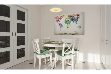 Tavla Världskartan Färgad Rök Spår 90x60 - Artgeist sp. z o. o. - Inredning & dekor - Tavlor & konst - Canvastavla