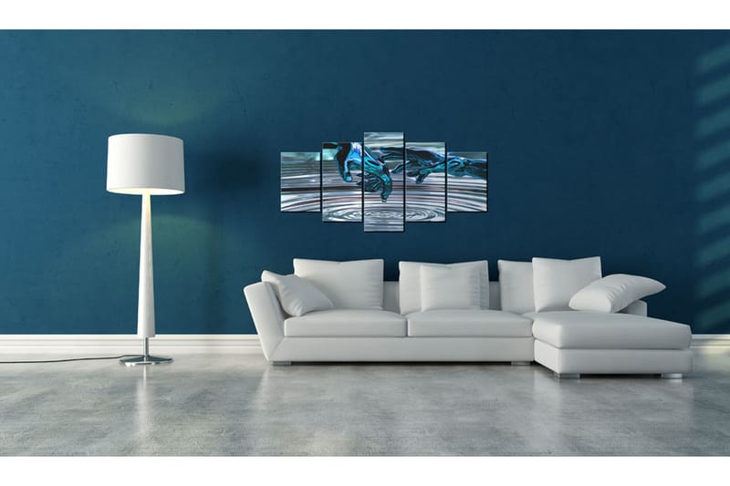 Tavla Vatten Cirklar 200X100 Blå - Artgeist sp. z o. o. - Inredning & dekor - Tavlor & konst - Canvastavla