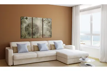 Tavla Vintage Clock And Orchid Triptych 120x80 - Artgeist sp. z o. o. - Inredning & dekor - Tavlor & konst - Canvastavla