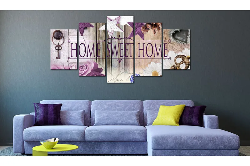 Tavla Vintage Key 200X100 Lila|Vit - Artgeist sp. z o. o. - Inredning & dekor - Tavlor & konst - Canvastavla