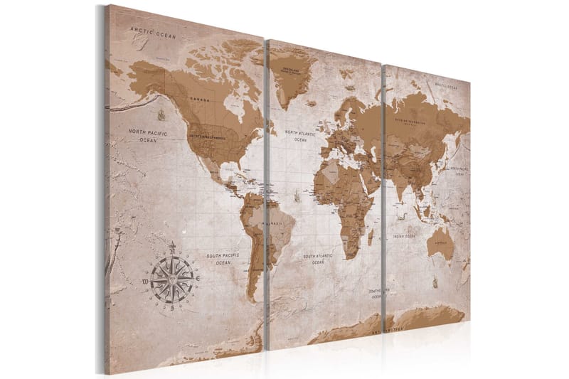 Tavla Vintage Map Oriental Travels 120x80 - Artgeist sp. z o. o. - Inredning & dekor - Tavlor & konst - Canvastavla