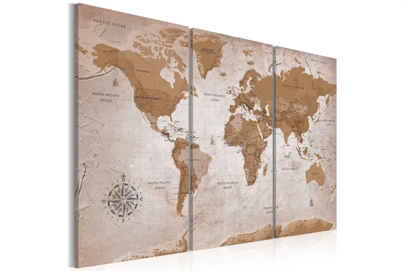 Tavla Vintage Map Oriental Travels 120x80 - Artgeist sp. z o. o. - Inredning & dekor - Tavlor & konst - Canvastavla