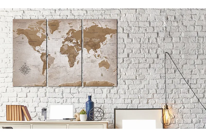 Tavla Vintage Map Oriental Travels 120x80 - Artgeist sp. z o. o. - Inredning & dekor - Tavlor & konst - Canvastavla