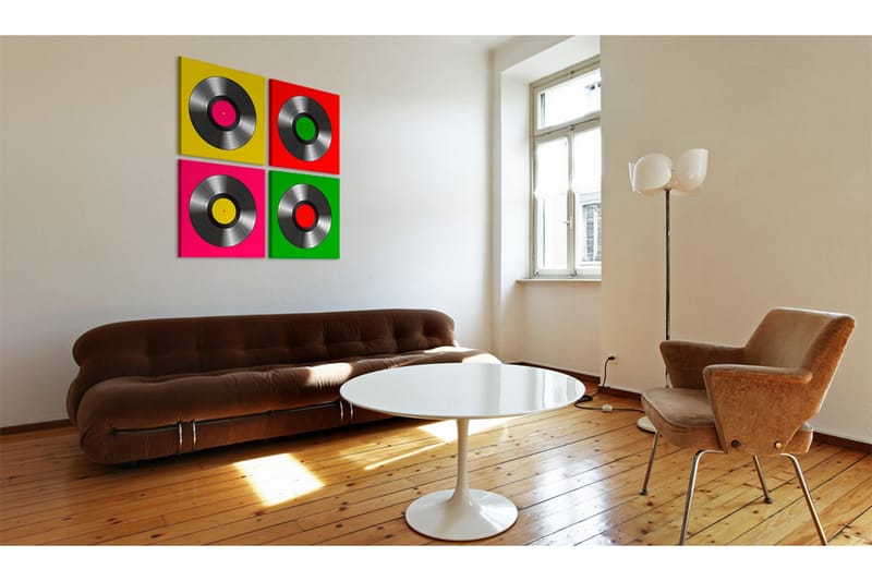 Tavla Vinyler Popkonst 40X40 Flerfärgad - Artgeist sp. z o. o. - Inredning & dekor - Tavlor & konst - Canvastavla