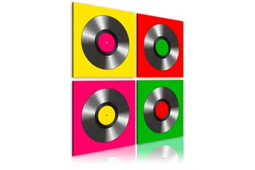 Tavla Vinyler Popkonst 40X40 Flerfärgad