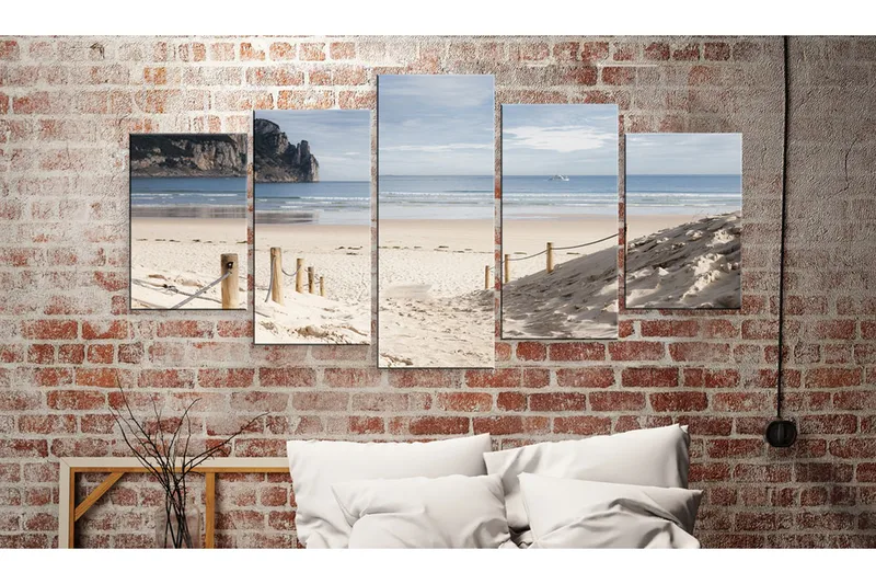 Tavla Walk By The Sea 200X100 Beige|Flerfärgad - Artgeist sp. z o. o. - Inredning & dekor - Tavlor & konst - Canvastavla