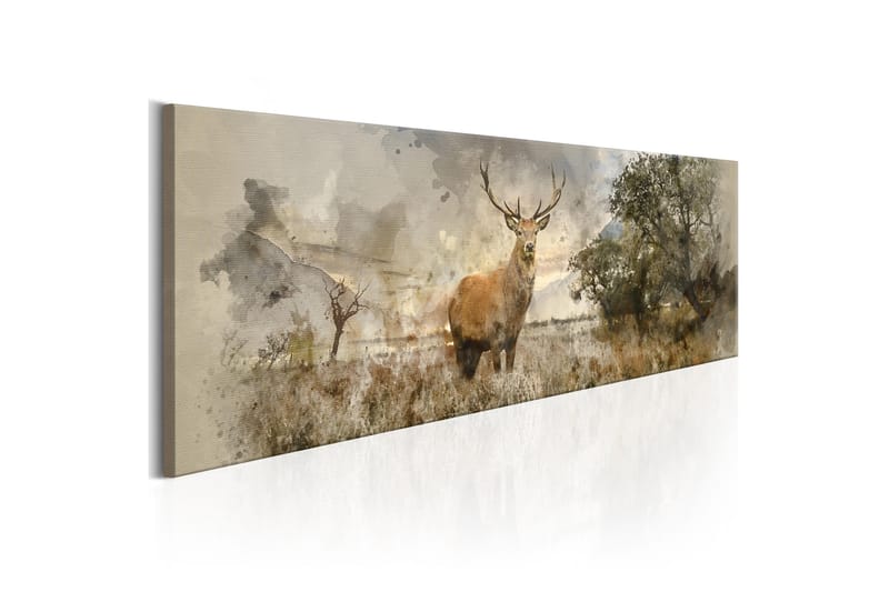 Tavla Watercolour Deer 135X45 Flerfärgad|Beige - Artgeist sp. z o. o. - Canvastavla