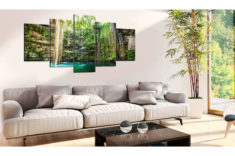 Tavla Waterfall Of Trees 100X50 Grön|Flerfärgad - Artgeist sp. z o. o. - Inredning & dekor - Tavlor & konst - Canvastavla