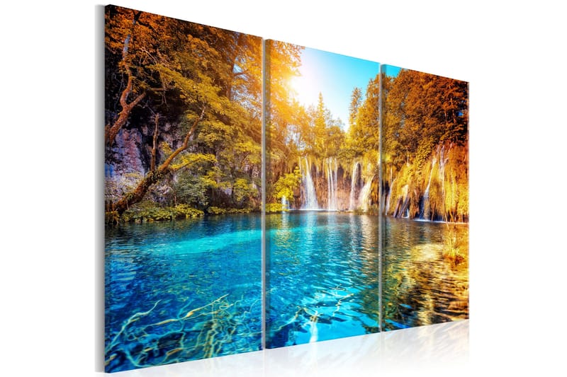 Tavla Waterfalls Of Sunny Forest 120x80, Artgeist sp. z o. o.